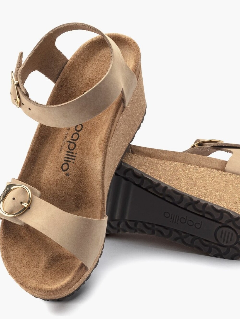 Birkenstock Papillio Soley Ring Buckle Wedge Sandal- Beige